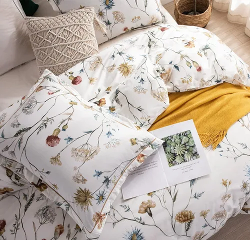 Vista 54 de Sleepbella - Edredón tamaño individual, algodón de 600 hilos, patchwork a rayas en blanco y azul marino, diseño reversible en azul, con relleno