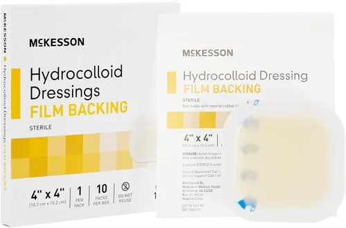 Vista 11 de McKesson 1886 Apósito hidrocoloide, respaldo de película, estéril, 2 pulgadas de ancho, 2 pulgadas de largo (paquete de 20)