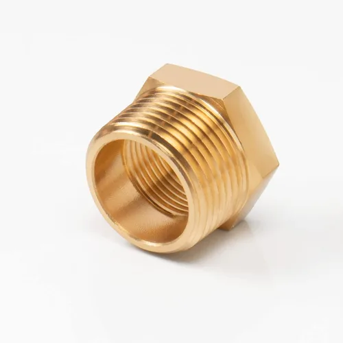 Vista 5 de Reductor de latón, buje hexagonal roscado, adaptador de montaje de extensión resistente (3/4 macho NPT x 1/2 hembra NPT, 2)