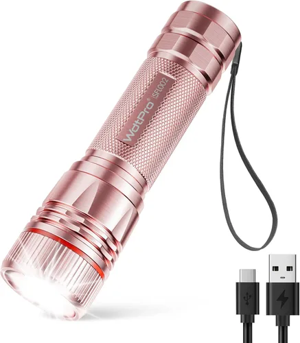 Vista 16 de WdtPro Linternas recargables de alto lúmenes, 1 paquete de 10H de larga duración, súper brillantes, para EDC, linternas LED mini tácticas