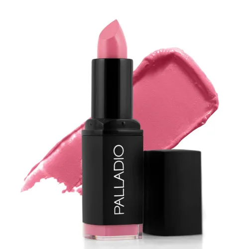 Palladio Lápiz labial mate herbal, rosa bella, cremoso y cobertura completa de larga duración, 0.16 onzas