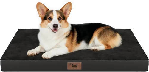 Vista 88 de Cama para perros y gatos pequeños, impermeable, para jaula de huevos, espuma ortopédica con funda Oxford lavable y extraíble, color verde Amy