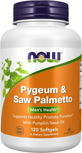NOW Foods Pygeum & Saw Palmetto 120 cápsulas blandas (paquete de 2)