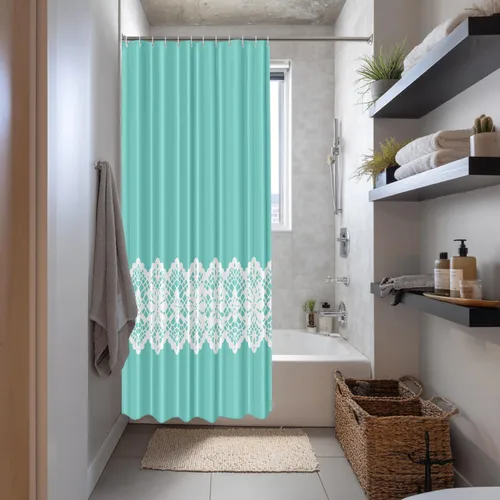 Vista 38 de Shrahala Father and Child Embracing No Hooks Shower Curtain with Snap in Liner Set, Tender Moment Captured Bathroom Décor Polyester Fiber Waterproof