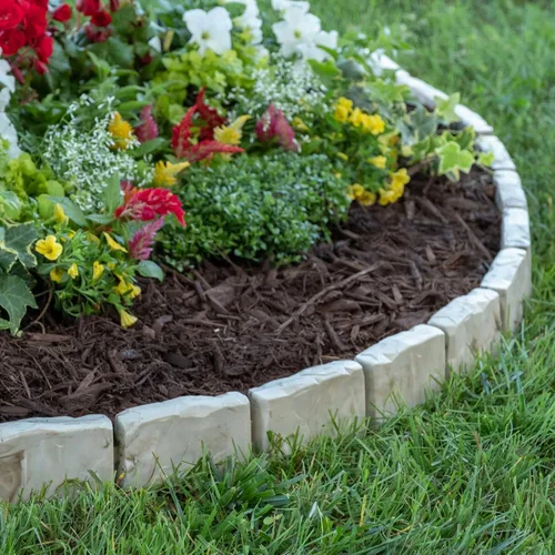 Vista 6 de EasyFlex Borde de Paisaje sin Excavación con Espigas de Anclaje, Borde Decorativo de Jardín de Aspecto de Piedra de 2.7 Pulgadas de Altura, Kit