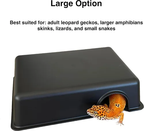 Vista 5 de Caja de piel de reptiles, escondite de animales pequeños, cueva de plástico para geckos de leopardo, serpientes pequeñas, pitones de bola juvenil