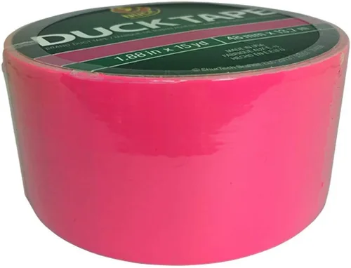 Duck Brand 868088 X-Factor - Cinta adhesiva de color neón, Funky Flamingo, 1.88 pulgadas por 15 yardas, rollo individual