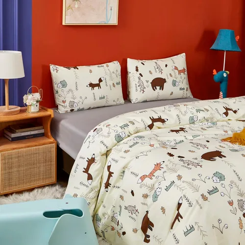 Vista 273 de CLOTHKNOW Juego de edredón de 3 piezas a cuadros color beige óxido, tamaño Full, juego de ropa de cama de cuadros edredón terracota con 2 fundas