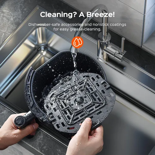 Vista 9 de DREO Freidora de aire – 100 ℉ a 450 ℉, olla de horno caliente de 4 cuartos con 50 recetas, 9 funciones de cocción en pantalla táctil fácil