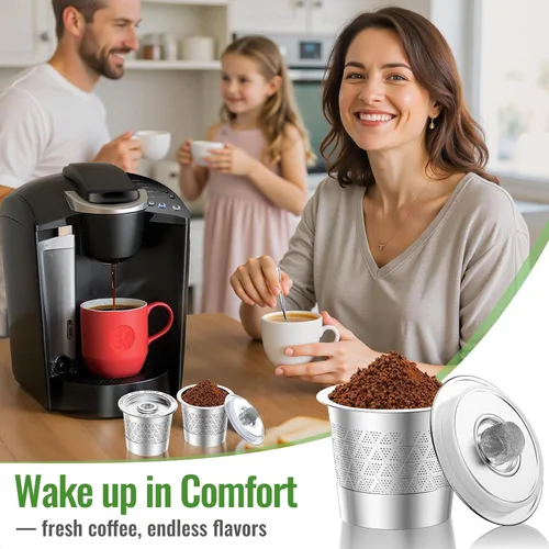 Vista 8 de CAPMESSO K-Cups reutilizables para Keurig: Cápsulas de café reutilizables de doble malla mejoradas para café más rico sin sedimentos, filtro de café