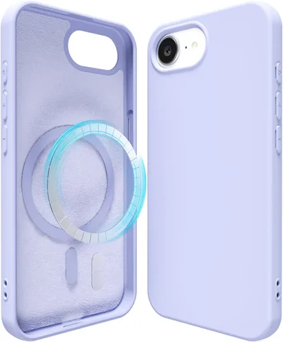 Vista 108 de oakxco Funda de silicona para iPhone 12 Pro Max, magnética, compatible con carga inalámbrica Magsafe, cubierta protectora de goma suave y delgada
