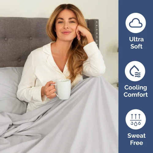 Vista 5 de Juego de sábanas de tamaño king, transpirables, refrescantes, con esquinas extraprofundas de 18-24 pulgadas, de ajuste fácil, supersuaves, sin