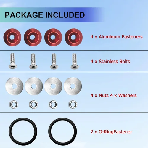 Vista 3 de Kit de cierre de liberación rápida para parachoques y maletero de liberación rápida, cierre rápido para parachoques delantero y trasero, soportes