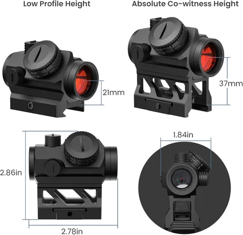 Vista 6 de Feyachi V30 - Mira óptica compacta con luz de punto rojo de 2 moa con encendido y apagado automático de 1 x 20 mm, con soporte de perfil bajo