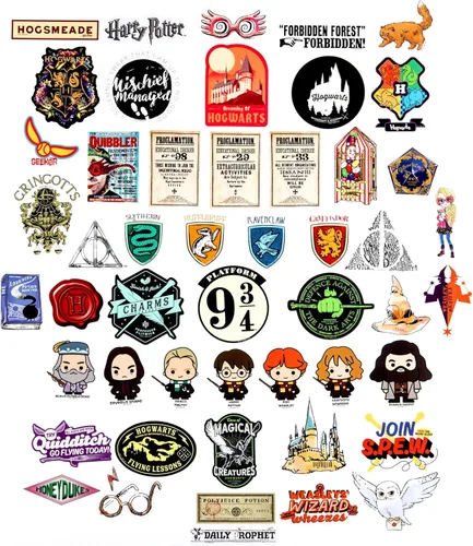 Vista 3 de Conquest Journals - Calcomanías transparentes variadas de Harry Potter, impermeables, resistentes a los rayos UV y a los arañazos, calcomanías