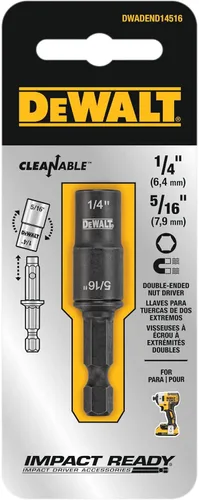Vista 6 de DEWALT Destornillador de tuerca, doble extremo, 1/4 pulgadas + 5/16 pulgadas (DWADEND14516)