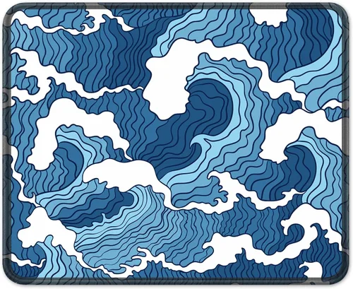 Vista 17 de BOSOBO Alfombrilla de mouse cuadrada de goma antideslizante para juegos, textura premium e impermeable con bordes cosidos, bonitas alfombrillas