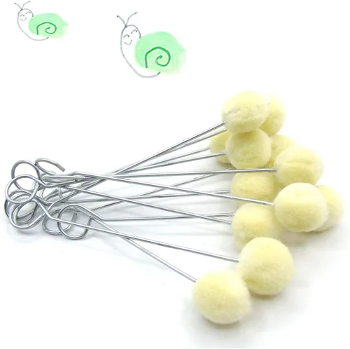 Vista 5 de 25 piezas de lana Daubers cepillo de bola herramienta de tinte de cuero con mango de metal aplicador para proyectos de manualidades DIY