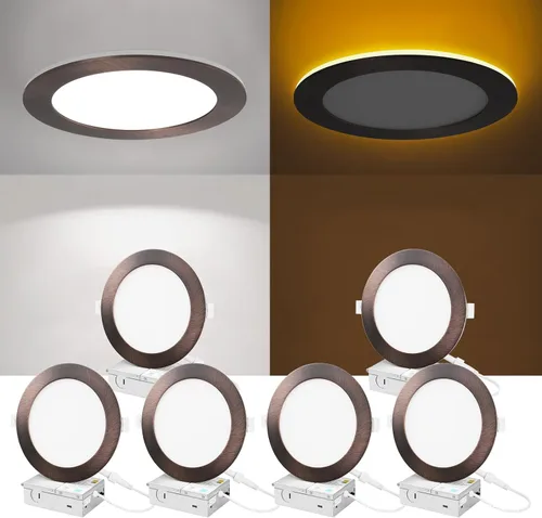 Vista 17 de ZYC Iluminación empotrada de 4" - Luz de techo empotrada LED de 9W 800LM con luz nocturna, 2700K/3000K/4000K/5000K/6000K seleccionable, iluminación