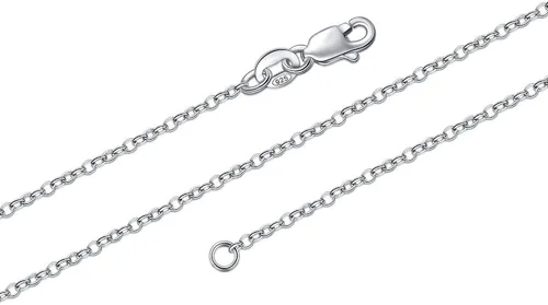 BORUO Collar de cadena de cable de plata de ley 925 Cadena de cable impermeable chapada en oro de 14K Collar de plata italiana de 1mm y 1.5mm