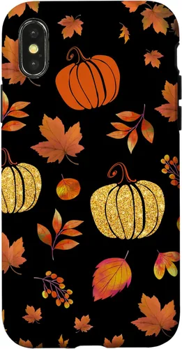 Vista 5 de Fall Leaves and Pumpkins Pattern Halloween Autumn Case for iPhone 17
