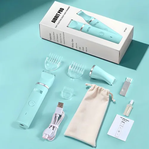 Vista 8 de AIBRIT PRO Recortadora eléctrica de bikini para mujer, afeitadora eléctrica 2 en 1 para mujer, afeitadora de pelo púbico, afeitadora portátil