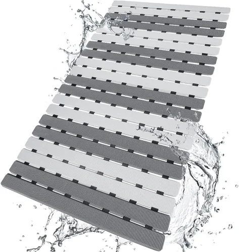Vista 12 de BEMISO - Tapete de ducha antideslizante con ventosas y agujeros de drenaje, 27.5 x 15.7 pulgadas para bañera y ducha, fácil de secar, fácil