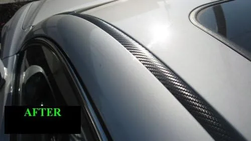 Vista 7 de 1993 1999 Mazda 626 Fibra de Carbono techo recortar molduras 2pc 1994 1995 1996 1997 1998 93 94 95 96 97 98 99
