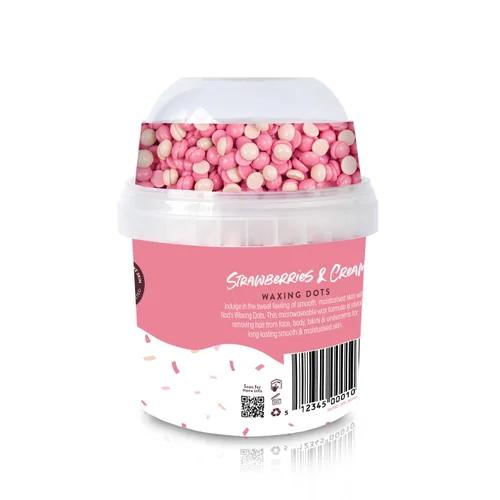 Vista 2 de Nad's Waxing Dots - Cuentas de cera dura de fresas y crema, fórmula sin tiras para microondas para mujeres