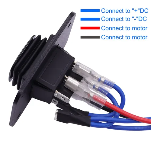 Vista 3 de TWTADE Interruptor de polaridad momentánea inversa impermeable DC 12V 10A Motor de control para polipasto, grúa, actuador lineal 6 pines 3
