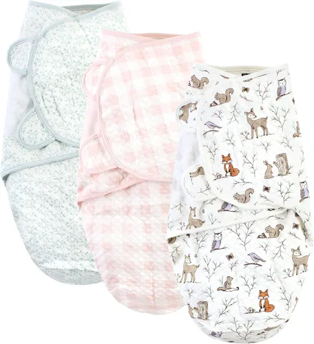 Vista 12 de Hudson Baby Envoltura de algodón acolchada unisex para bebé, 3 unidades, animales de granja para niños, 0-3 meses