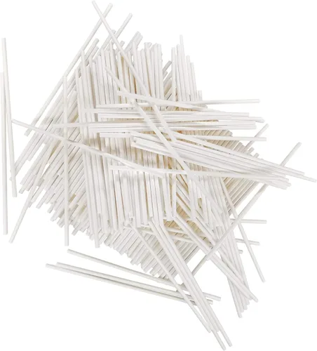 Vista 7 de 150 unidades de palos de piruleta de papel blanco de 4 pulgadas, palos para pastel pop, palos de chupete para galletas, caramelo arcoíris