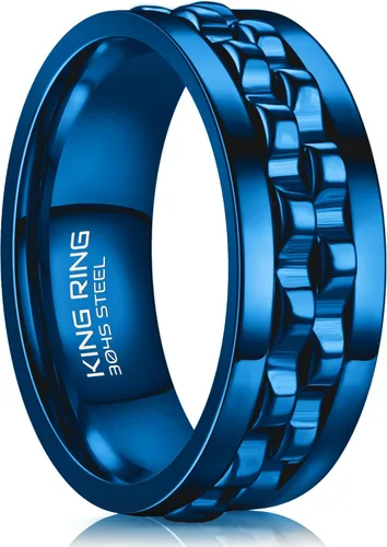 Vista 16 de King Ring 8mm Gear Spinner Rings – Ultra Polished Fidget Rings for Men & Women – Designed in USA