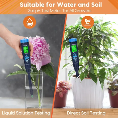 Vista 4 de Probador digital de pH para suelo, kit de prueba de pH del suelo para plantas en macetas de interior, medidor de pH profesional para suelo y agua