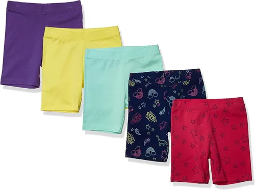 Tienda Essentials Girls and Toddlers' Midi Bike Shorts (Previously Spotted Zebra), Pack of 5