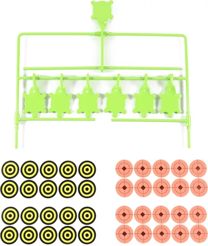 Vista 6 de KNINE OUTDOORS Paquete de 6 pistolas de aire con signo de tortuga, pistola BB de pellets BB Rimfire objetivo de restablecimiento, clasificado