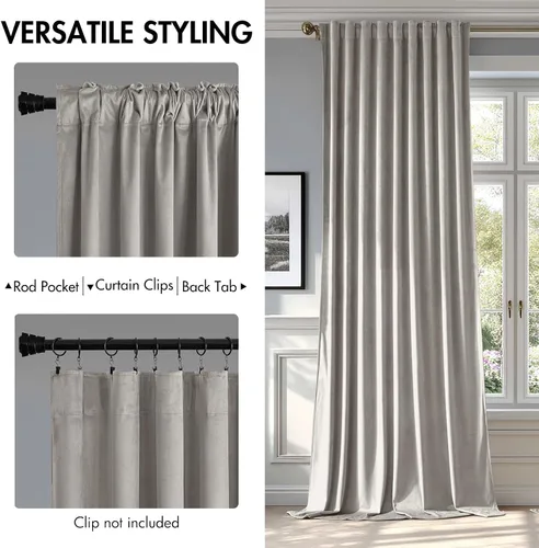 Vista 336 de MIULEE - Cortinas de terciopelo de 90 pulgadas, 2 paneles - Cortinas opacas de lujo para dormitorio y sala de estar, con aislamiento térmico, súper