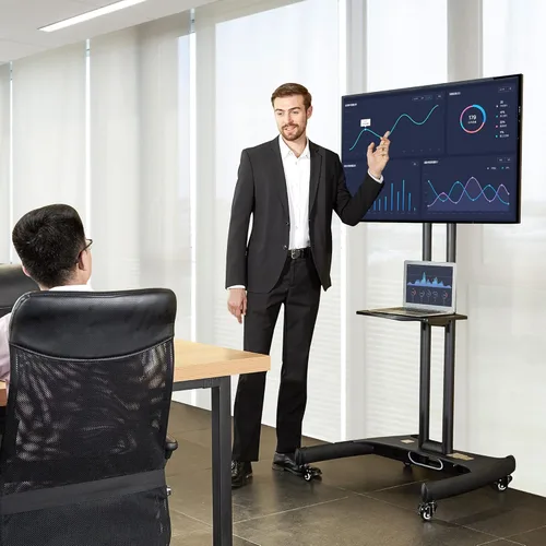 Vista 3 de North Bayou Universal Mobile soporte universal para carro de TV con soporte para pantallas de panel plano plasma LCD LED y pantallas de 32 a 65