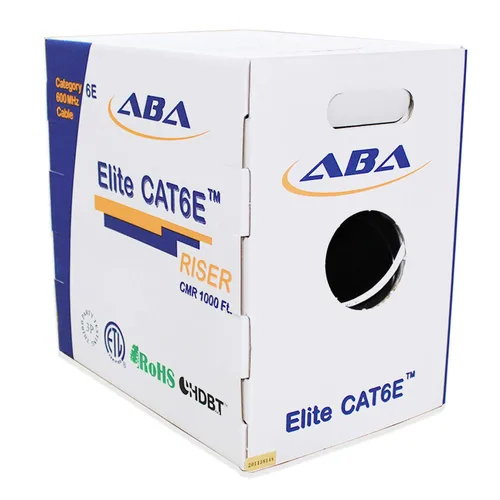 Vista 12 de Elite Cable Ethernet Cat6 CMR Riser (CAT6e) de 1000 pies, 24 AWG, cable de cobre desnudo sólido, 600 MHz, con spline