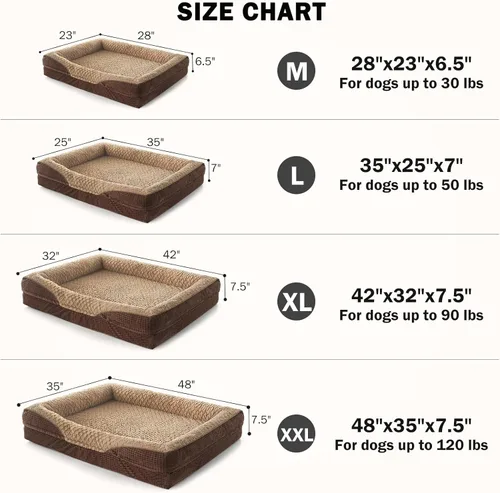 Vista 8 de INVENHO - Cama ortopédica para perros de tamaño mediano, sofá de espuma viscoelástica con diseño de huevera y funda extraíble lavable, forro