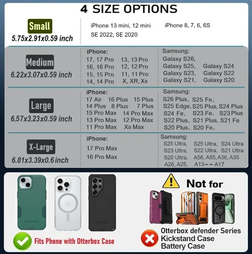 Vista 2 de Funda para iPhone SE, 8 7 6s 6 - Funda para cinturón de teléfono celular con clip para hombre, bolsa de nailon resistente