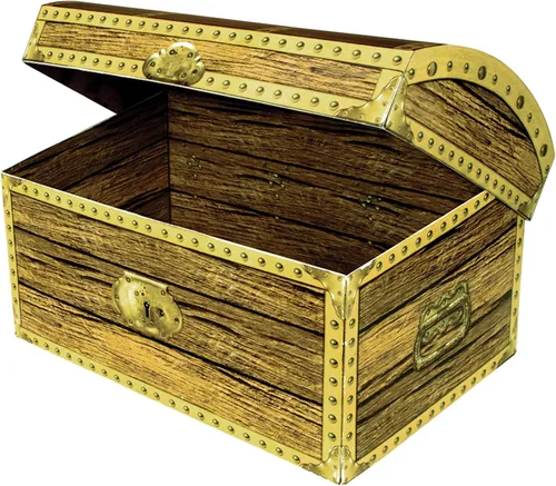 Beistle - Caja cofre de tesoro. 8 pulgadas por 5-1/2 pulgadas. 50354
