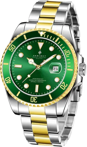 BY BENYAR AKNIGHT - Reloj de pulsera para hombre, resistente al agua, cronógrafo, analógico, de cuarzo, correa de silicona, elegante, deportivo,