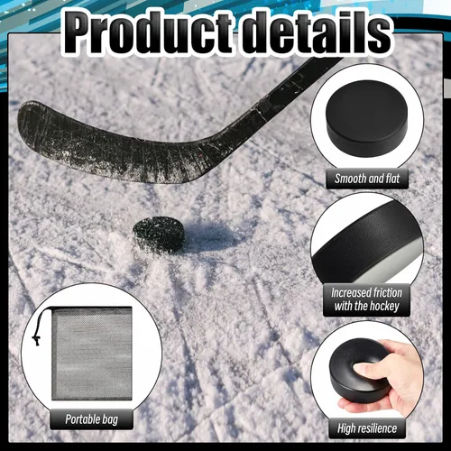 Vista 3 de Liliful Discos de hockey sobre hielo de espuma deportiva de 3 pulgadas para practicar y entrenar con bolsa de malla, uso en interiores, suministros