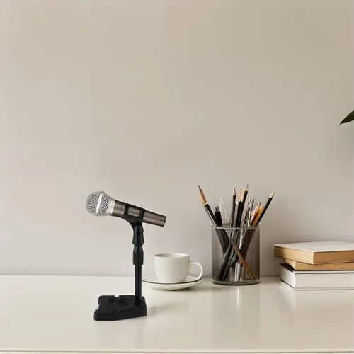 Vista 8 de Beaupretty Adjustable Rotation Table Top Mic Stand Clamp with U-shaped Holder Sturdy Metal Desktop Microphone Stand for Gaming Singing Professional