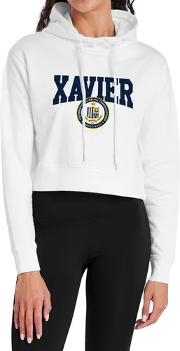 Vista 24 de Campus Lab Sudadera con capucha para mujer universitaria con licencia oficial de la colección Varsity White