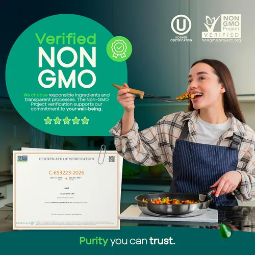Vista 4 de AVO Aceite de aguacate 100% sin OMG, 64 onzas líquidas, sin conservantes añadidos