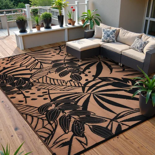 Vista 25 de Anidaroel Alfombras de exterior de 5 x 8 pies para patios, impermeables, reversibles, de plástico tropical, alfombra de campamento, alfombra