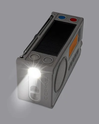 Vista 6 de C. Crane CCRadio Solar con recepción Bluetooth, manivela de emergencia NOAA Weather AM/FM - Radio multialimentada - Linterna LED integrada