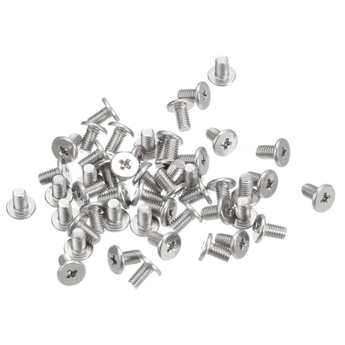 Vista 55 de uxcell M1-0.010 x 0.079 in, 100 tornillos de cabeza plana redonda de acero inoxidable 304 Phillips Drive Machine Tornillos de fijación de hardware
